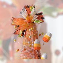 Load image into Gallery viewer, Candy Corn Witch Hat Wreath Halloween Decor