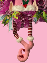 Load image into Gallery viewer, Pink Christmas Elf Wreath Christmas Decor