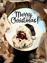 Load image into Gallery viewer, Merry Christmas Gold Santa Wreath