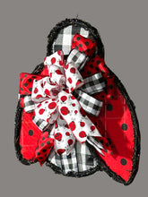 Load image into Gallery viewer, Lady Bug Fabric and Grapevine Door Hanger Wreath Spring Summer Wreath