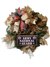 Load image into Gallery viewer, Army National Guard Wreath Military Wreath Patriotic