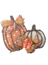 Load image into Gallery viewer, Pumpkins Vine and Fabric Doorhanger/Wreath