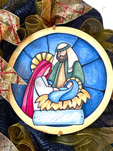 Load image into Gallery viewer, Baby Jesus Christmas Wreath Religious Christmas Decor