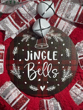 Load image into Gallery viewer, Jingle Bells Ribbon and Yarn Wreath