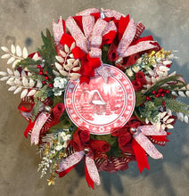 Load image into Gallery viewer, Winter Wreath, Winter Decor, Red and Gold Christmas, Christmas Wreath
