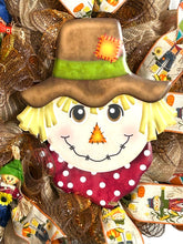 Load image into Gallery viewer, Scarecrow Wreath, Fall Wreath, Thanksgiving Wreath, Fall Thanksgiving Decor
