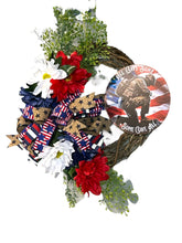 Load image into Gallery viewer, Military Wreath, Patriotic Wreath, Veteran Gift, Patriotic Decor
