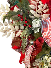 Load image into Gallery viewer, Winter Wreath, Winter Decor, Red and Gold Christmas, Christmas Wreath
