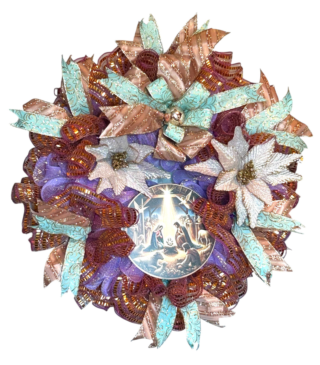Nativity Christmas Wreath, Religious Christmas, Christmas Decor