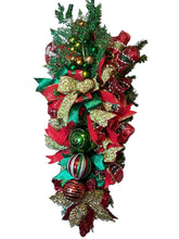 Load image into Gallery viewer, Red and Green Christmas Swag, Christmas Decor
