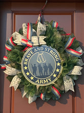 Load image into Gallery viewer, Army Wreath, Military Wreath, Veteran Gift, Patriotic
