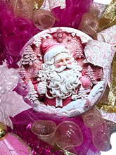 Load image into Gallery viewer, Pink and Gold Santa Christmas Wreath, Christmas Decor, Elegance Christmas, Pink Christmas
