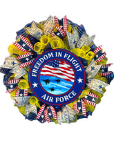 Load image into Gallery viewer, Air Force Wreath, Military Wreath, Veteran Gift, Patriotic
