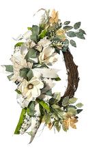 Load image into Gallery viewer, Magnolia Wreath, Floral Grapevine Wreath, Home Decor
