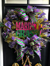 Load image into Gallery viewer, Mardi Gras Wreath, Mardi Gras Decor, Fat Tuesday
