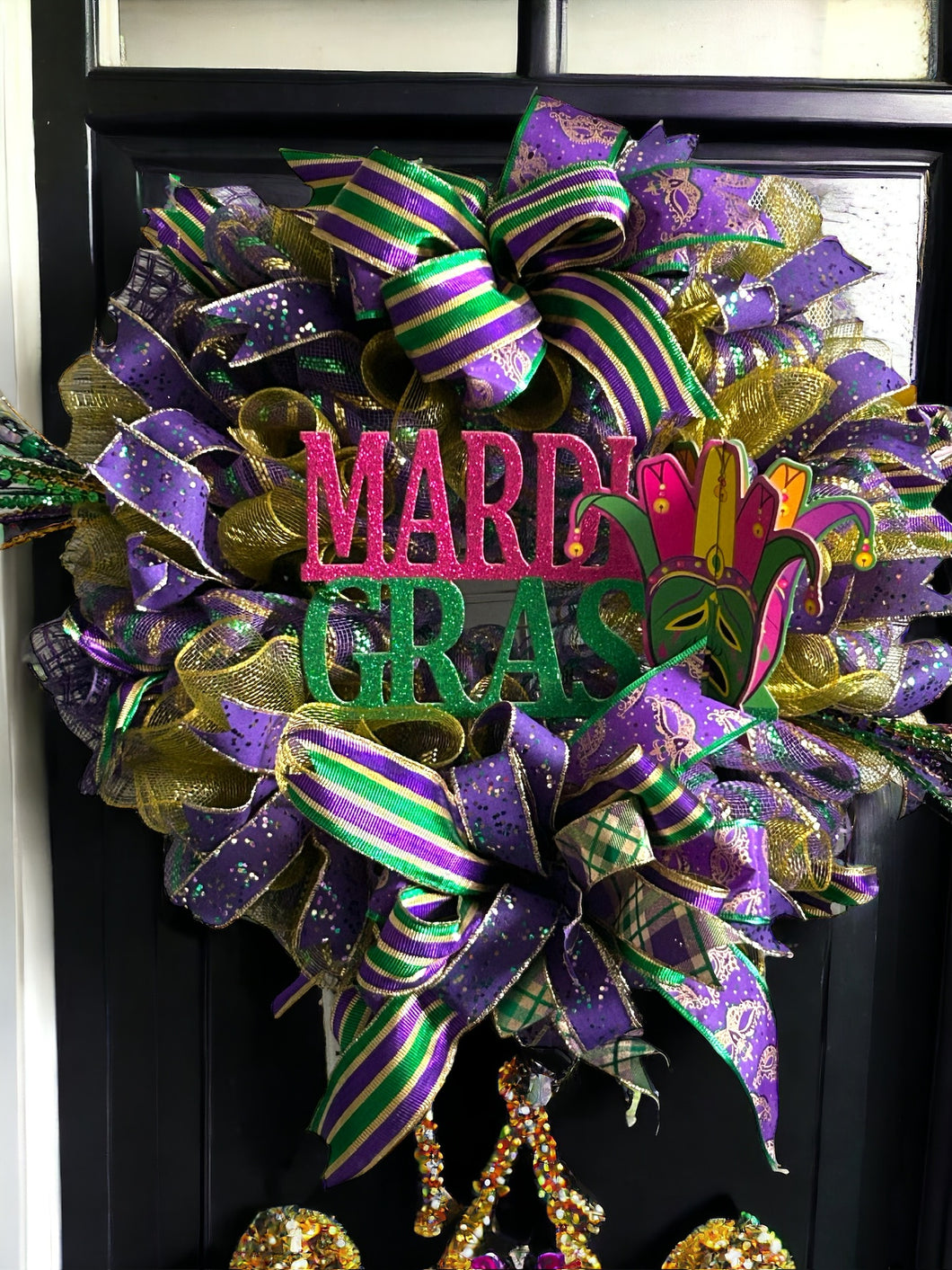 Mardi Gras Wreath, Mardi Gras Decor, Fat Tuesday