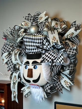 Load image into Gallery viewer, Nutcracker Christmas Wreath, Black and White Christmas, Christmas Decor
