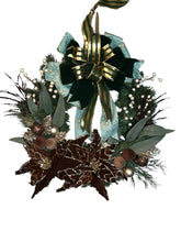 Load image into Gallery viewer, Gold and Brown Poinsettia Wreath, Christmas Wreath, Christmas Decor
