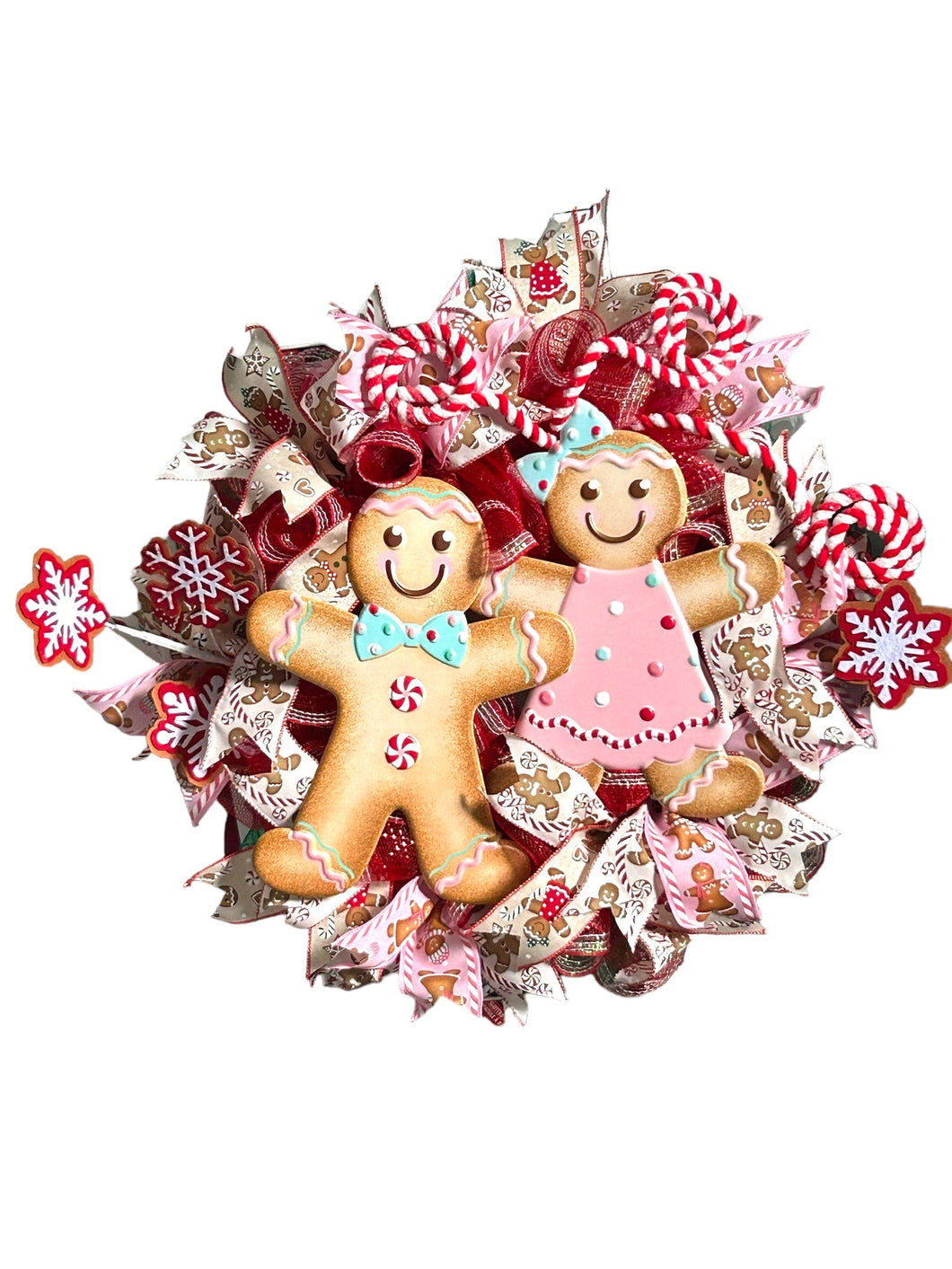 Boy and Girl Gingerbread Wreath, Christmas Wreath, Ginger Bread Christmas, Christmas Decor