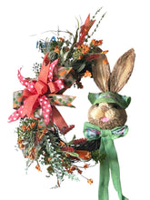 Load image into Gallery viewer, Rustic Easter Bunny Wreath, Easter Grapevine Wreath, Easter Decor
