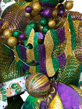 Load image into Gallery viewer, Mardi Gras Wreath, Mardi Gras Decor, Fat Tuesday Celebration
