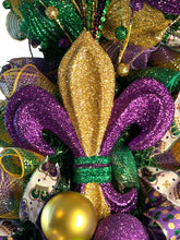 Load image into Gallery viewer, Mardi Gras Swag, Mardi Gras Decor, Fat Tuesday, Lafleur

