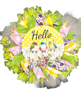 Load image into Gallery viewer, Hello Bird Theme Wreath, Spring Summer Wreath
