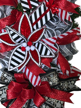 Load image into Gallery viewer, Black, Red, and White Christmas Swag, Christmas Decor, Elegant Christmas
