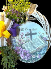 Load image into Gallery viewer, He Is Risen Easter Wreath, Easter Decor, Religious Easter
