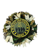 Load image into Gallery viewer, Army Wreath, Military Wreath, Veteran Gift, Patriotic
