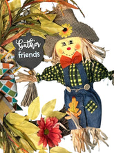 Load image into Gallery viewer, Scarecrow Grapevine Wreath, Fall, Autumn Decor, Thanksgiving Decor
