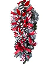 Load image into Gallery viewer, Black, Red, and White Christmas Swag, Christmas Decor, Elegant Christmas
