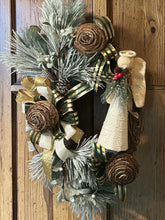 Load image into Gallery viewer, Angel Grapevine Wreath, Christmas Angel Wreath, Winter Angel Wreath
