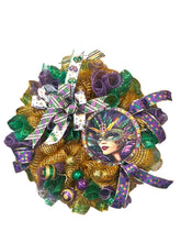 Load image into Gallery viewer, Mardi Gras Wreath, Mardi Gras Decor, Fat Tuesday

