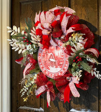 Load image into Gallery viewer, Winter Wreath, Winter Decor, Red and Gold Christmas, Christmas Wreath
