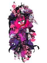 Load image into Gallery viewer, Pink Monster Halloween, Halloween Swag, Halloween Decor
