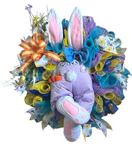 Load image into Gallery viewer, Easter Bunny Wreath, Easter Decor, Whimsical Easter
