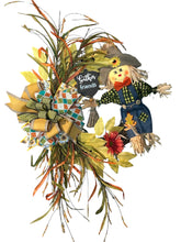 Load image into Gallery viewer, Scarecrow Grapevine Wreath, Fall, Autumn Decor, Thanksgiving Decor
