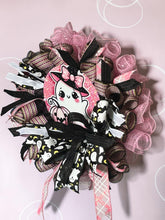 Load image into Gallery viewer, Pink Ghost Halloween, Black and Pink Halloween, Halloween Wreath

