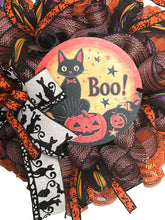 Load image into Gallery viewer, Cat Halloween Wreath, Halloween Decor, Halloween Wreath
