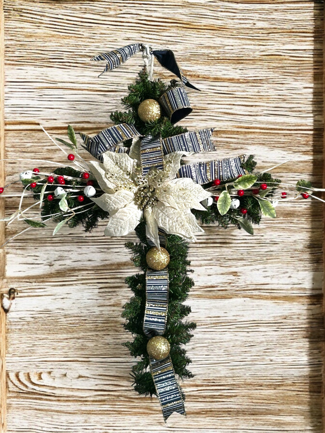 Christmas Cross Decor, Religious Decor, Christmas Decor