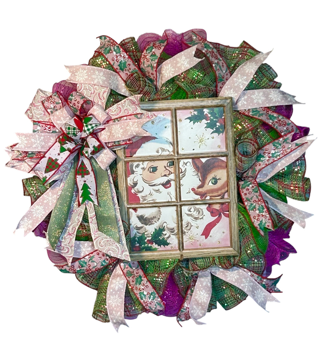 Santa and Rudolph Christmas, Christmas Wreath, Christmas Decor