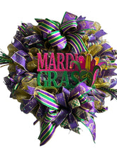 Load image into Gallery viewer, Mardi Gras Wreath, Mardi Gras Decor, Fat Tuesday
