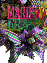 Load image into Gallery viewer, Mardi Gras Wreath, Mardi Gras Decor, Fat Tuesday
