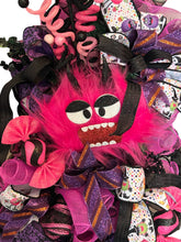 Load image into Gallery viewer, Pink Monster Halloween, Halloween Swag, Halloween Decor
