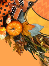 Load image into Gallery viewer, Candy Corn Wreath, Halloween Wreath, Halloween Decor
