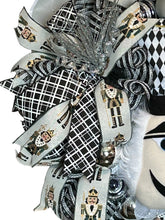 Load image into Gallery viewer, Nutcracker Christmas Wreath, Black and White Christmas, Christmas Decor
