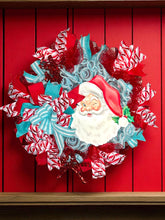 Load image into Gallery viewer, Santa Wreath, Christmas Decor, Traditional Christmas Santa
