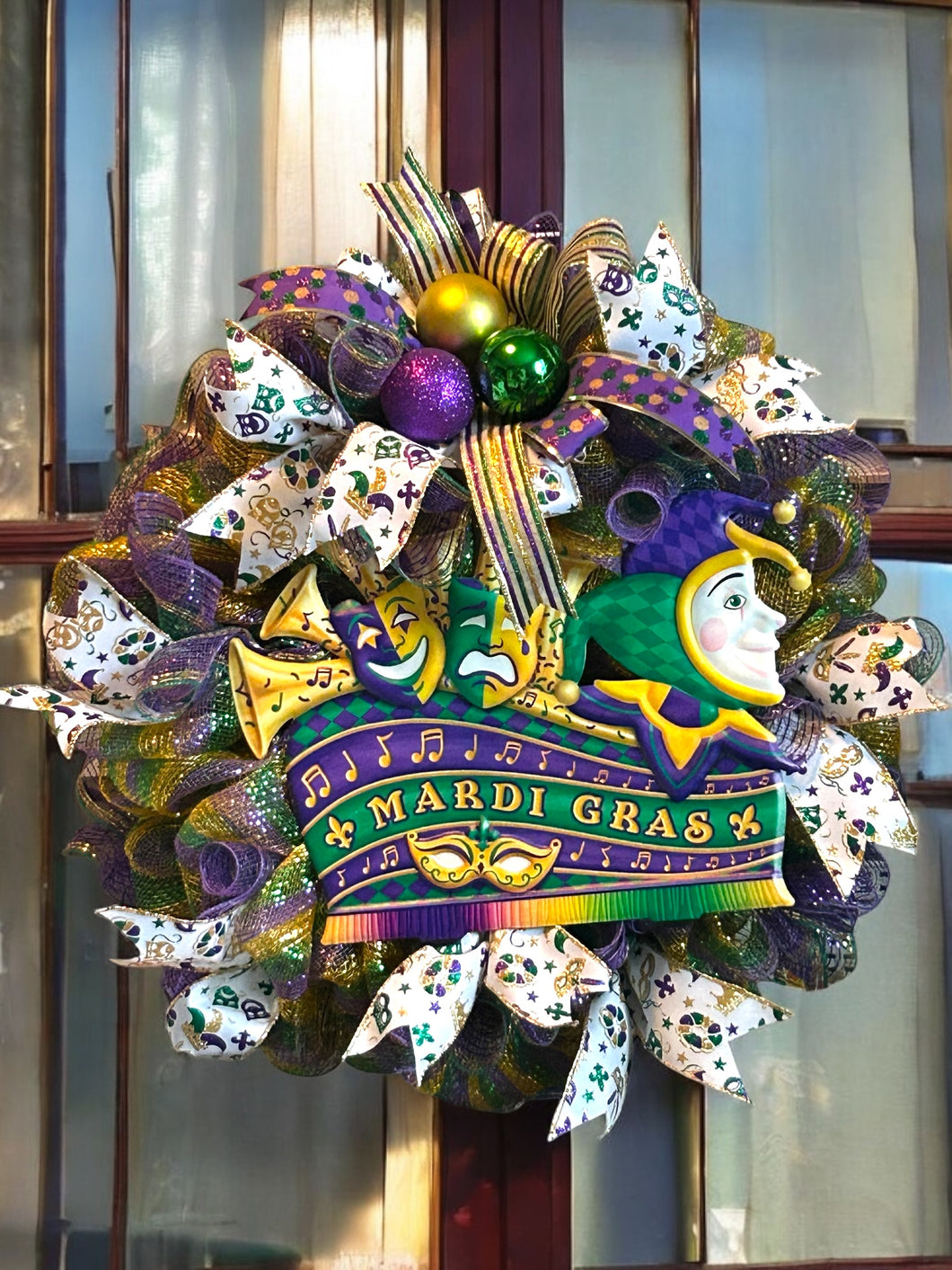 Mardi Gras Wreath, Mardi Gras Decor, Fat Tuesday