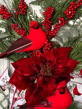 Load image into Gallery viewer, Red Robin Christmas Wreath, Christmas Decor, Winter Decor, Window Pane Wreath

